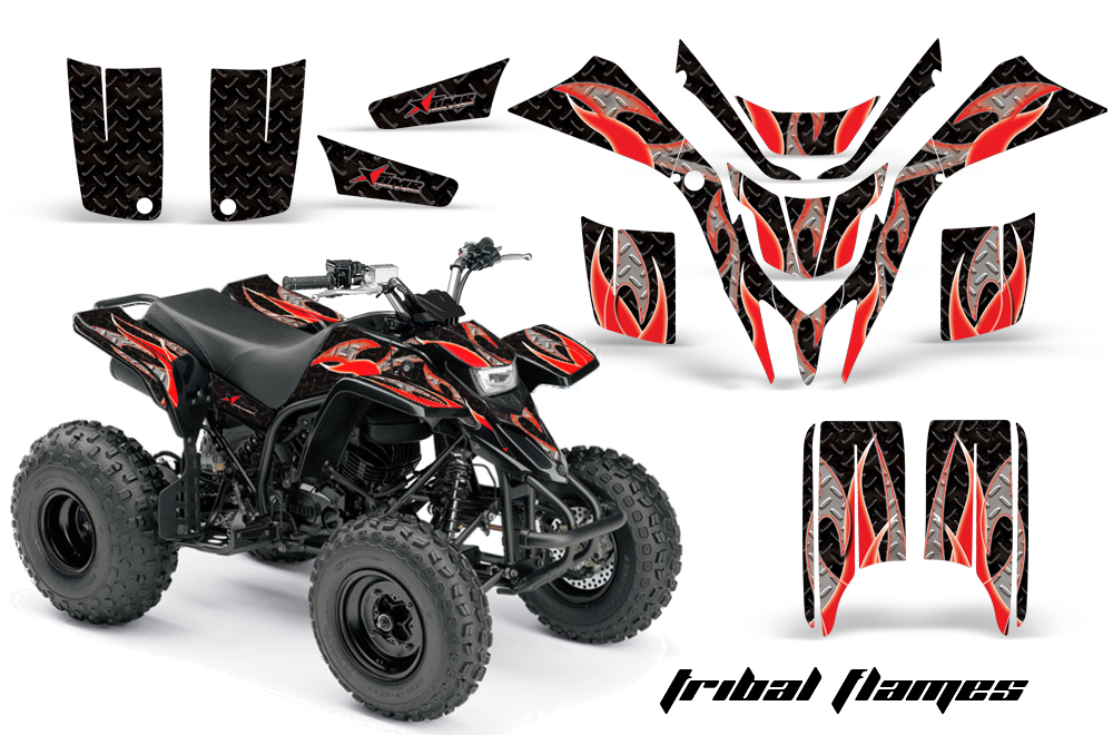 Yamaha Blaster Graphics Kit TribalFlames RedBlackBG